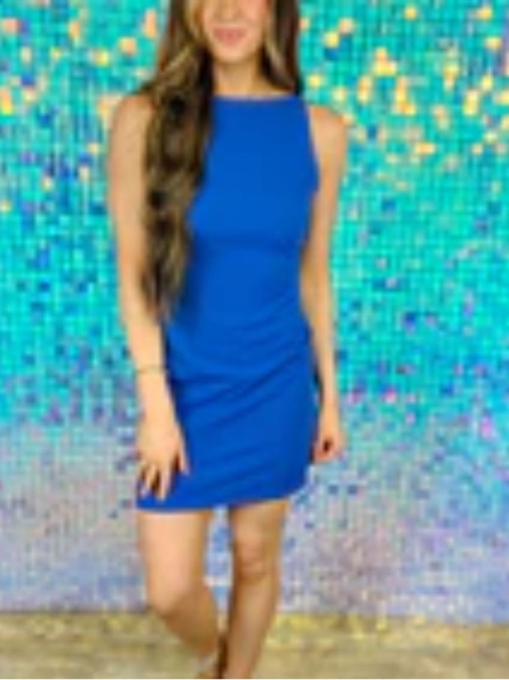 ⚡️NWOT⚡️Bright Blue Sleeveless Halter Sheath Dress